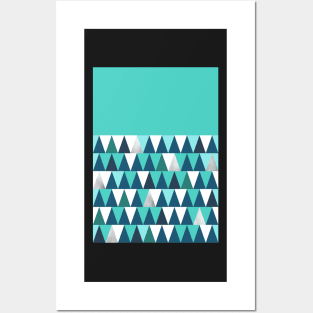 Arctic Blue Triangles Posters and Art